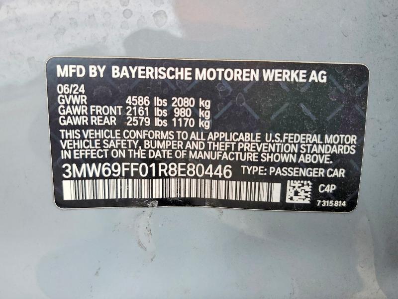 Aukcja sprzedaży 2024 Bmw 330i, vin: 3MW69FF01R8E80446, numer aukcji: 60809286