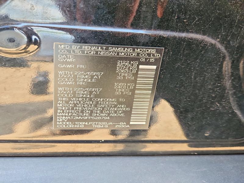 Продажа на аукционе авто 2015 Nissan Rogue, vin: KNMAT2MV9FP528794, номер лота: 61110956