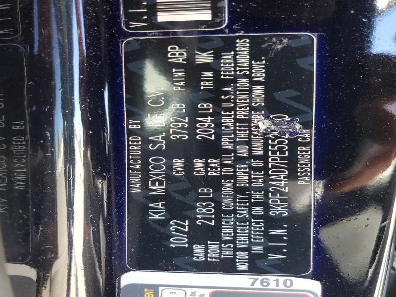2023 Kia Forte მანქანა იყიდება აუქციონზე, vin: 3KPF24AD7PE552920, აუქციონის ნომერი: 61427936