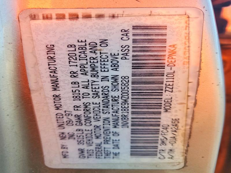 62863566 :رقم المزاد ، 1NXBR18E9WZ005828 vin ، 1998 Toyota Corolla مزاد بيع