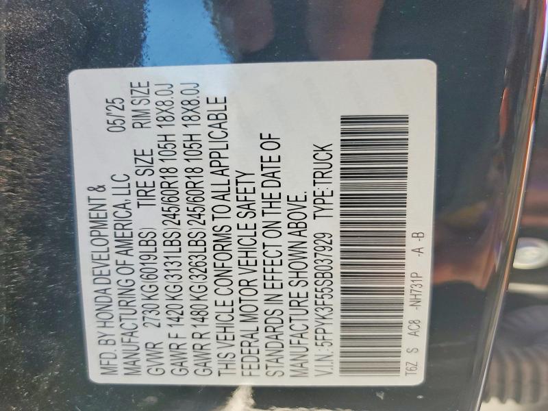 Продаж на аукціоні авто 2025 Honda Ridgeline, vin: 5FPYK3F55SB037929, номер лоту: 60638426