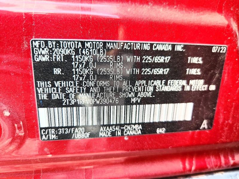 Aukcja sprzedaży 2023 Toyota Rav4, vin: 2T3P1RFV0PW390476, numer aukcji: 60898066