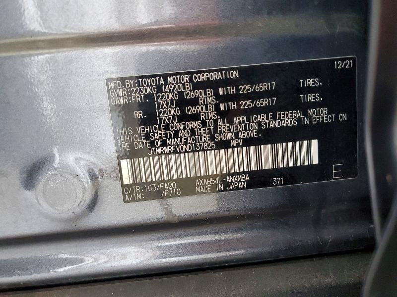 61816036 :رقم المزاد ، JTMRWRFV0ND137825 vin ، 2022 Toyota Rav4 مزاد بيع