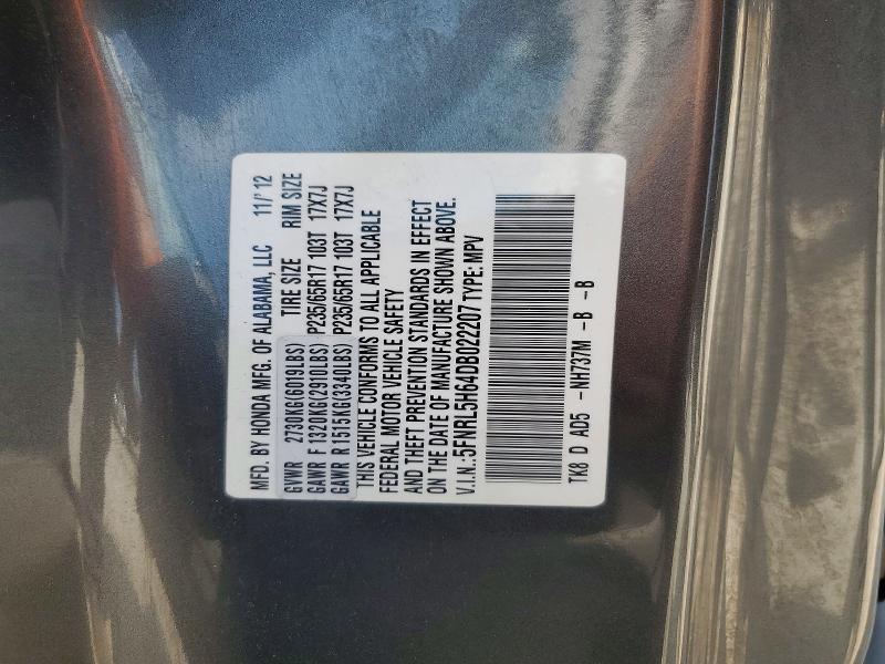 Продаж на аукціоні авто 2013 Honda Odyssey, vin: 5FNRL5H64DB022207, номер лоту: 61102276