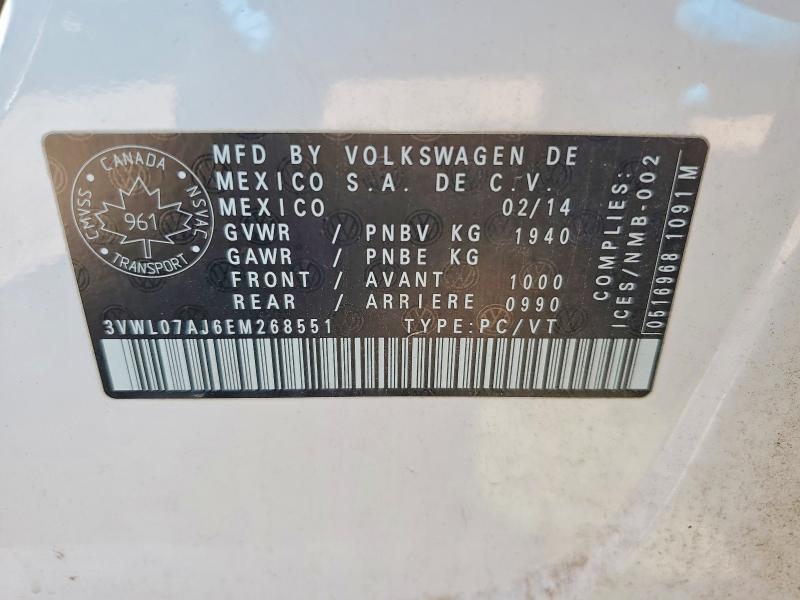 Продажа на аукционе авто 2014 Volkswagen Jetta, vin: 3VWL07AJ6EM268551, номер лота: 63212946