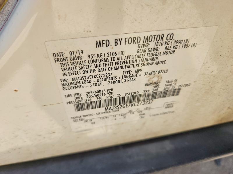62909416 :رقم المزاد ، MAJ3S2GE7KC273237 vin ، 2019 Ford Ecosport مزاد بيع
