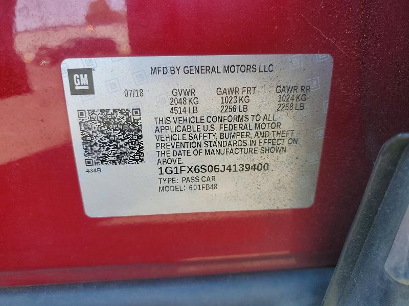 60214036 :رقم المزاد ، 1G1FX6S06J4139400 vin ، 2018 Chevrolet Bolt Ev مزاد بيع
