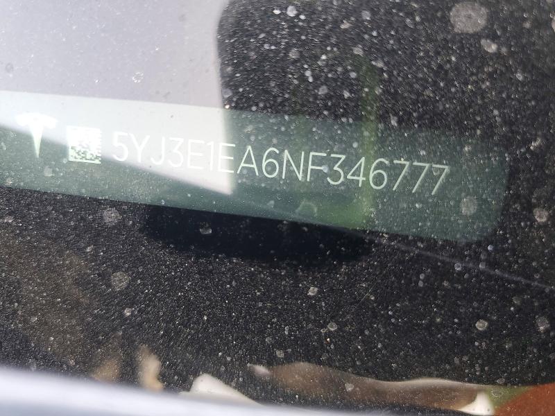 Aukcja sprzedaży 2022 Tesla Model 3, vin: 5YJ3E1EA6NF346777, numer aukcji: 60515686