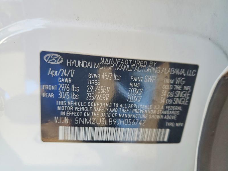 Aukcja sprzedaży 2018 Hyundai Santa Fe Sport, vin: 5NMZU3LB9JH056742, numer aukcji: 62471756