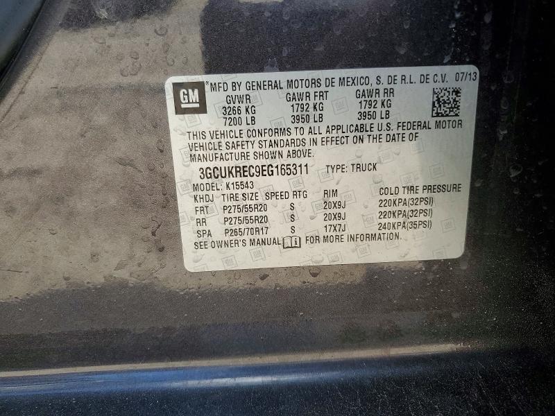 60603996 :رقم المزاد ، 3GCUKREC9EG165311 vin ، 2014 Chevrolet Silverado مزاد بيع