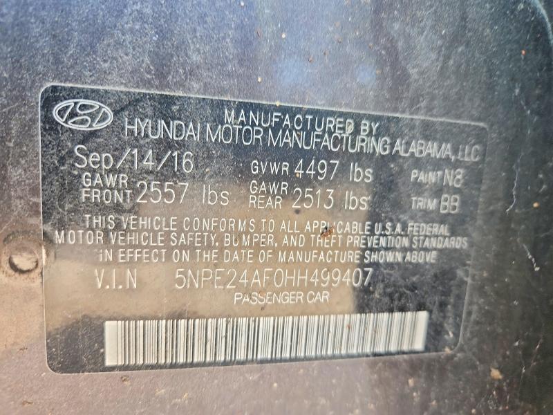 Aukcja sprzedaży 2017 Hyundai Sonata, vin: 5NPE24AF0HH499407, numer aukcji: 60418776