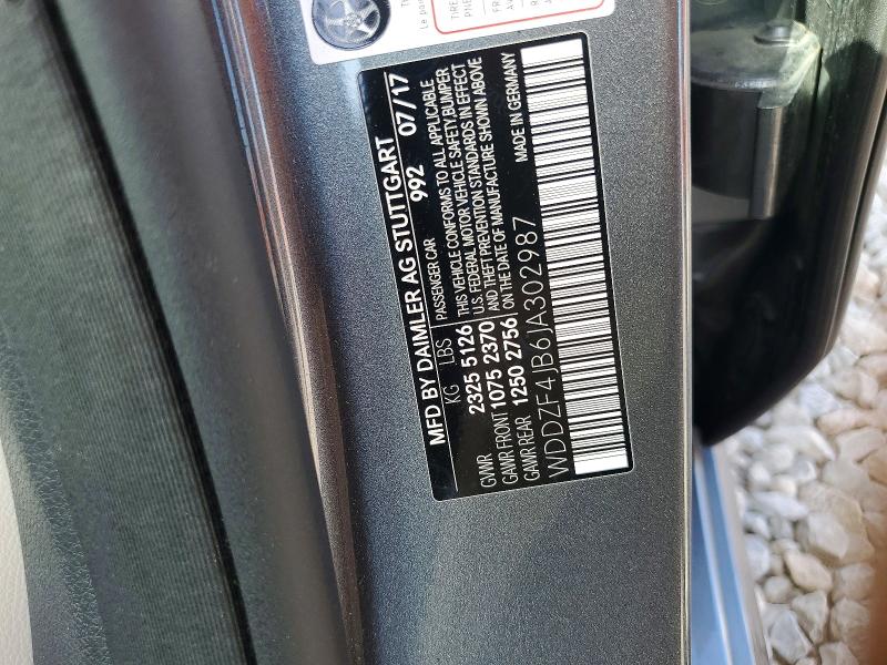 2018 Mercedes-benz E მანქანა იყიდება აუქციონზე, vin: WDDZF4JB6JA302987, აუქციონის ნომერი: 85962745