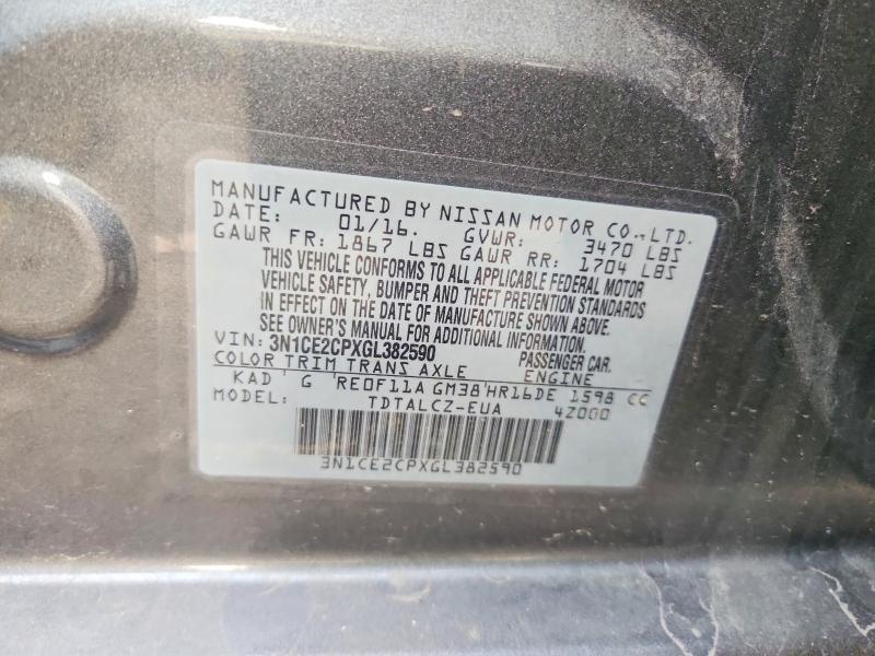 Aukcja sprzedaży 2016 Nissan Versa Note, vin: 3N1CE2CPXGL382590, numer aukcji: 62060386
