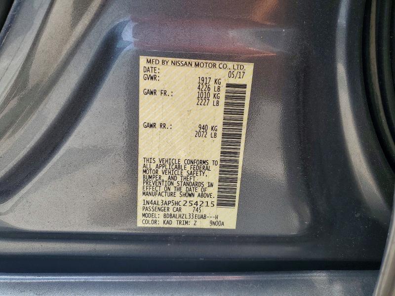 Aukcja sprzedaży 2017 Nissan Altima, vin: 1N4AL3AP5HC254215, numer aukcji: 60666816