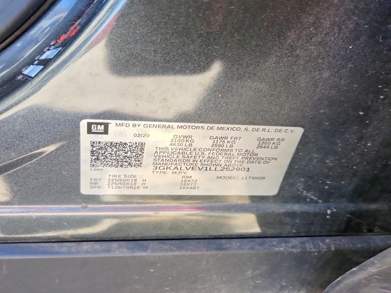 Aukcja sprzedaży 2020 Gmc Terrain, vin: 3GKALVEV1LL252901, numer aukcji: 60243626