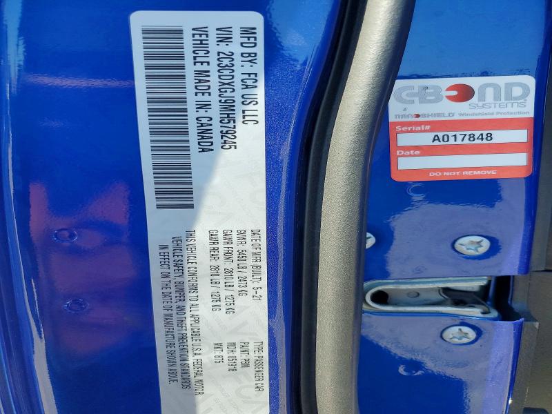 2021 Dodge Charger მანქანა იყიდება აუქციონზე, vin: 2C3CDXGJ9MH579245, აუქციონის ნომერი: 61036256