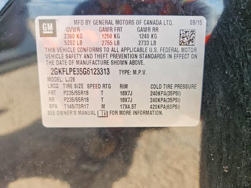 2016 Gmc Terrain მანქანა იყიდება აუქციონზე, vin: 2GKFLPE35G6123313, აუქციონის ნომერი: 61067386
