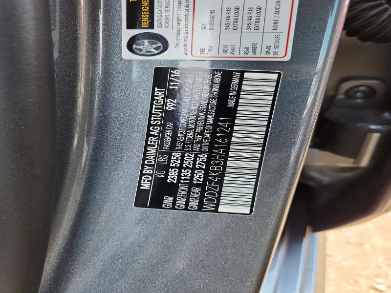 60661056 :رقم المزاد ، WDDZF4KB3HA161241 vin ، 2017 Mercedes-benz E مزاد بيع