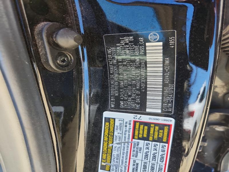 2010 Toyota Camry მანქანა იყიდება აუქციონზე, vin: 4T4BF3EK4AR003840, აუქციონის ნომერი: 63238926