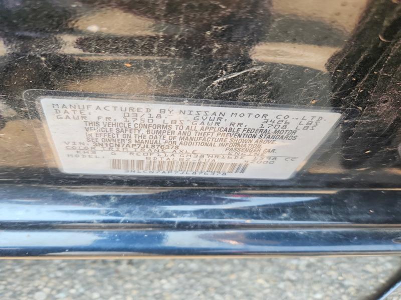 2018 Nissan Versa მანქანა იყიდება აუქციონზე, vin: 3N1CN7AP7JL876378, აუქციონის ნომერი: 60211036