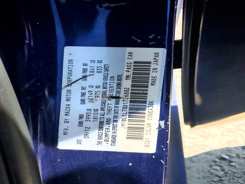 Продаж на аукціоні авто 2013 Mazda 3, vin: JM1BL1L78D1726882, номер лоту: 62026126