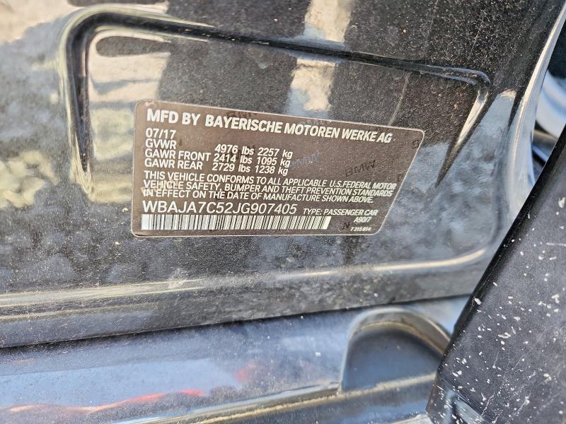 60012106 :رقم المزاد ، WBAJA7C52JG907405 vin ، 2018 Bmw 530 مزاد بيع
