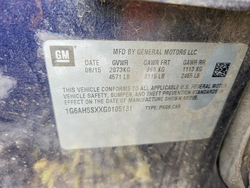 Auction sale of the 2016 Cadillac Ats, vin: 1G6AH5SXXG0105131, lot number: 61936996