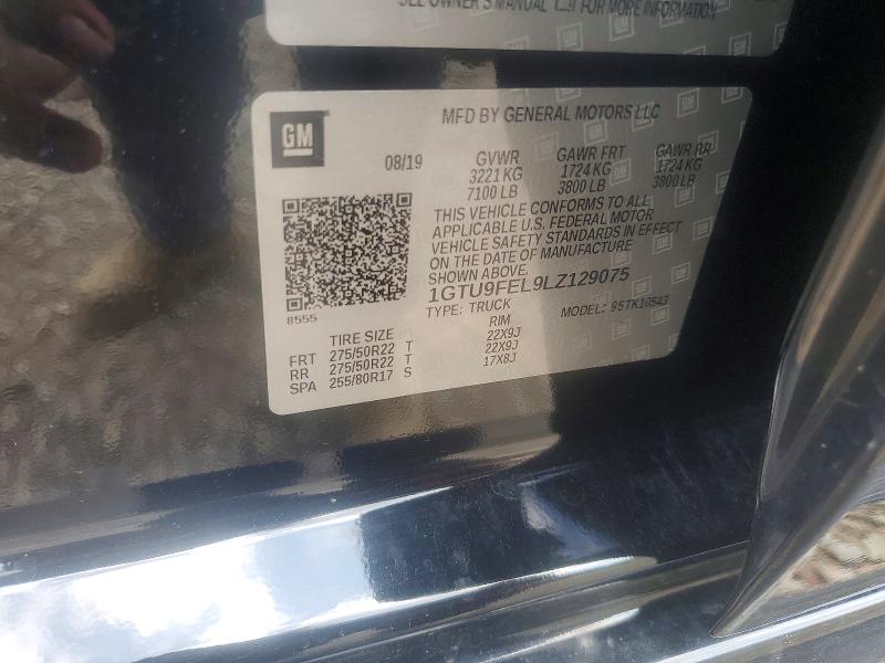 Продаж на аукціоні авто 2020 Gmc Sierra, vin: 1GTU9FEL9LZ129075, номер лоту: 58982536