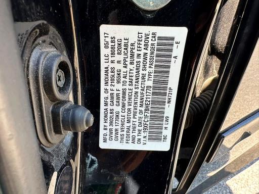 57396376 :رقم المزاد ، 19XFC1F78HE211770 vin ، 2017 Honda Civic مزاد بيع