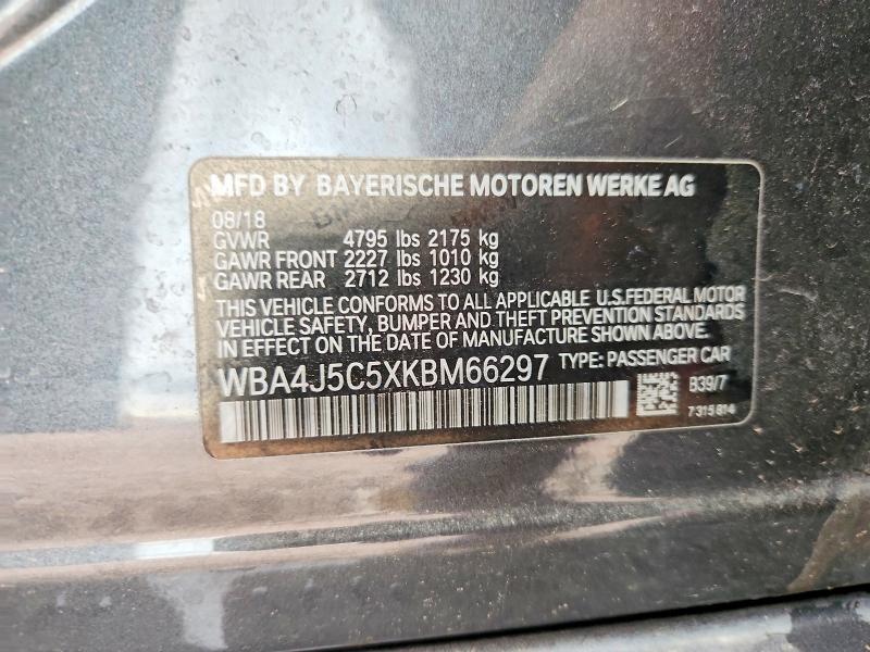 2019 Bmw 440i მანქანა იყიდება აუქციონზე, vin: WBA4J5C5XKBM66297, აუქციონის ნომერი: 60809836