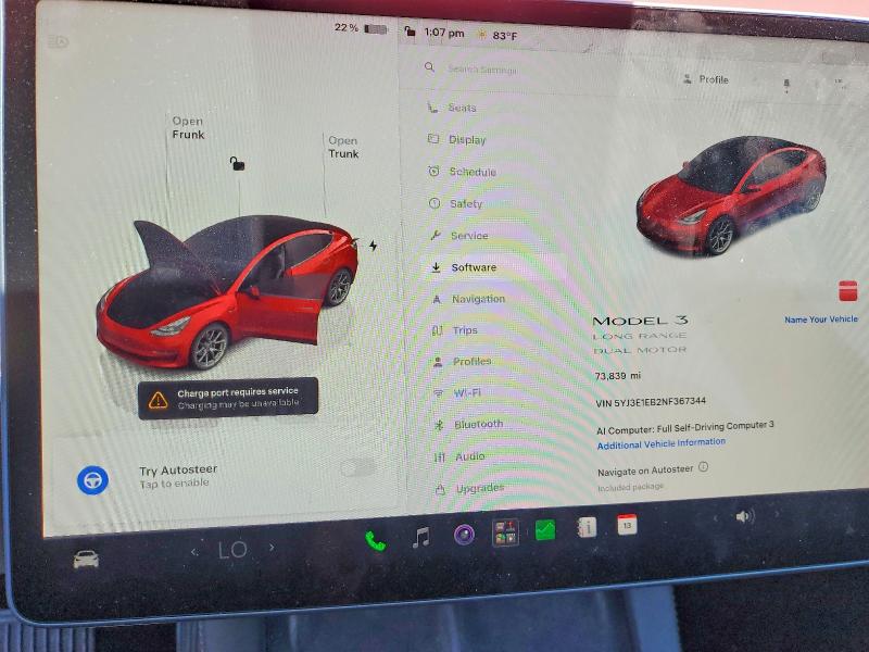 Aukcja sprzedaży 2022 Tesla Model 3, vin: 5YJ3E1EB2NF367344, numer aukcji: 60694906