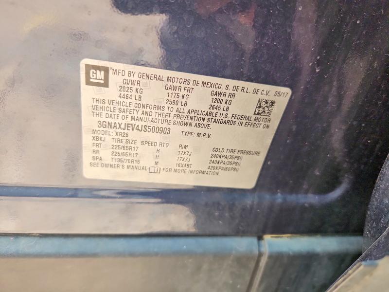59696436 :رقم المزاد ، 3GNAXJEV4JS500903 vin ، 2018 Chevrolet Equinox مزاد بيع