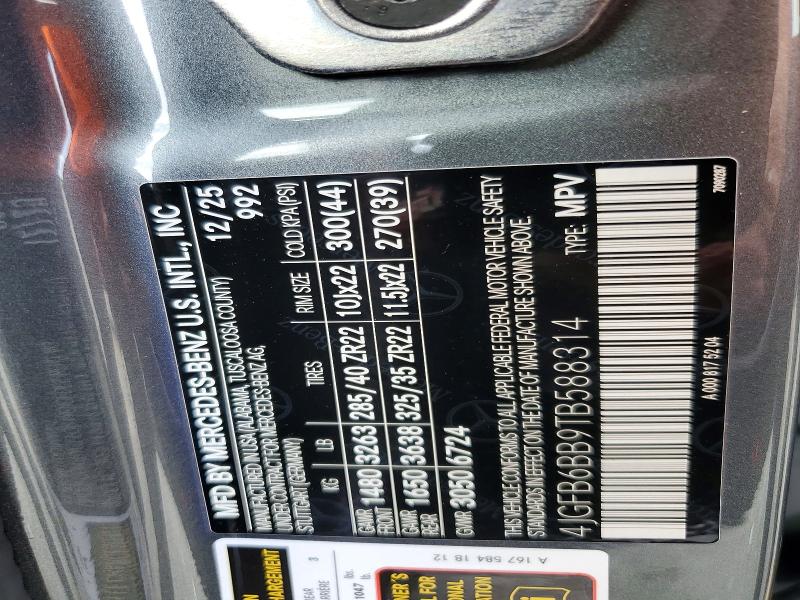 2026 Mercedes-benz Gle მანქანა იყიდება აუქციონზე, vin: 4JGFB6BB9TB588314, აუქციონის ნომერი: 59865576