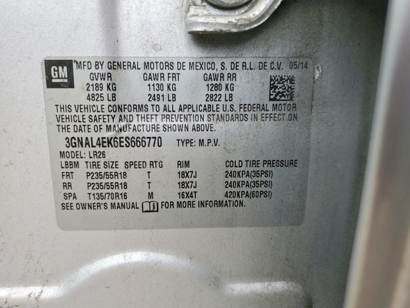 Продаж на аукціоні авто 2014 Chevrolet Captiva, vin: 3GNAL4EK6ES666770, номер лоту: 59248336