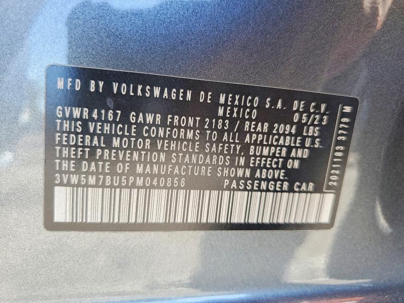2023 Volkswagen Jetta მანქანა იყიდება აუქციონზე, vin: 3VW5M7BU5PM040856, აუქციონის ნომერი: 60823396