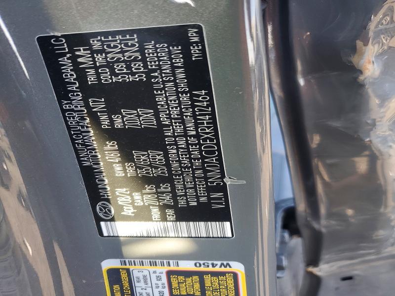 2024 Hyundai Tucson მანქანა იყიდება აუქციონზე, vin: 5NMJACDEXRH412464, აუქციონის ნომერი: 61108456