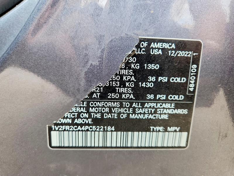 Aukcja sprzedaży 2023 Volkswagen Atlas, vin: 1V2FR2CA4PC522184, numer aukcji: 85976005