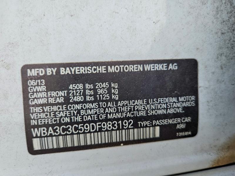 Aukcja sprzedaży 2013 Bmw 320, vin: WBA3C3C59DF983192, numer aukcji: 62905036