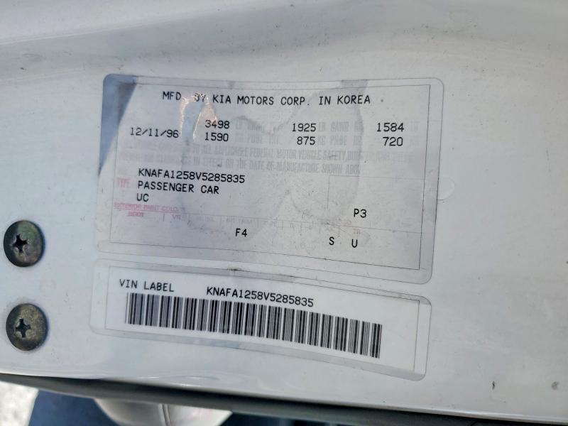 Aukcja sprzedaży 1997 Kia Sephia, vin: KNAFA1258V5285835, numer aukcji: 59983226