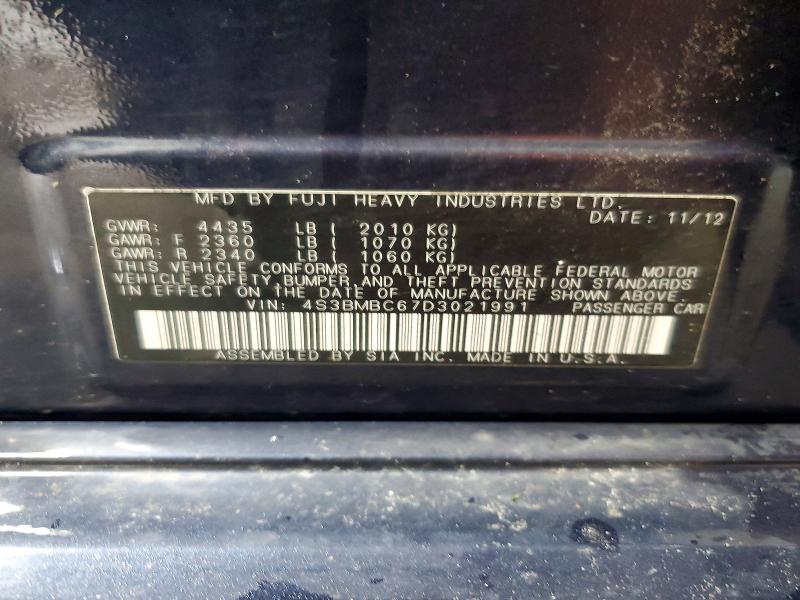 Aukcja sprzedaży 2013 Subaru Legacy, vin: 4S3BMBC67D3021991, numer aukcji: 63171316