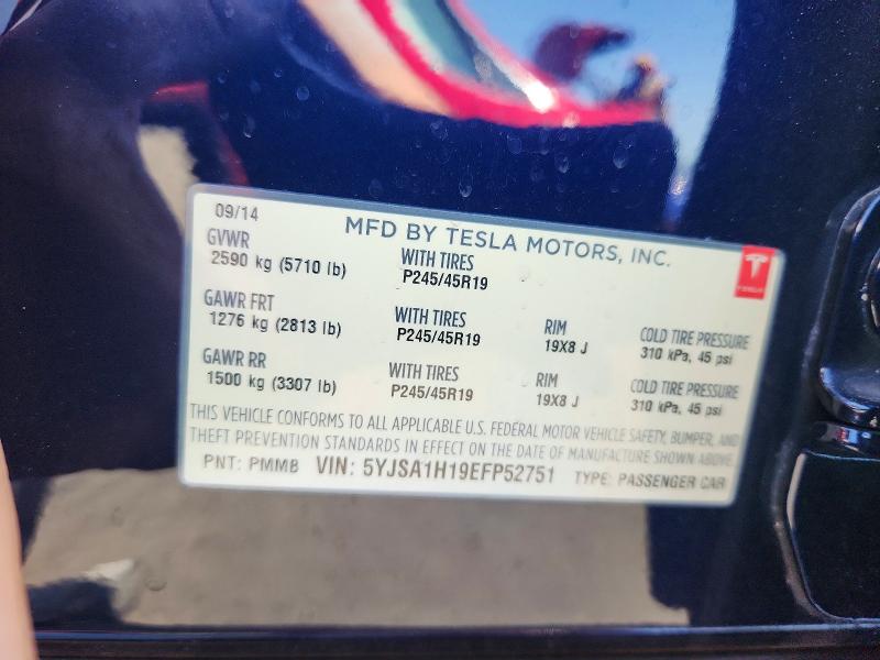 Продажа на аукционе авто 2014 Tesla Model S, vin: 5YJSA1H19EFP52751, номер лота: 61599506