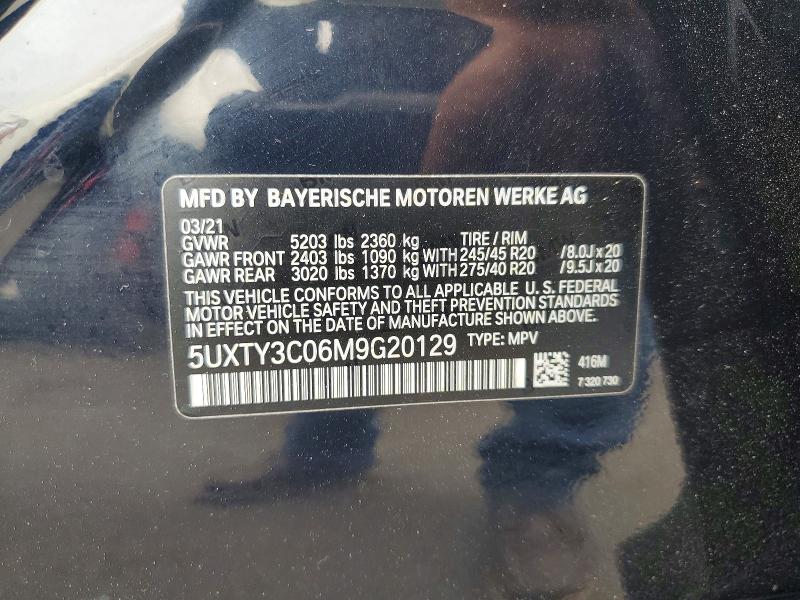 58812086 :رقم المزاد ، 5UXTY3C06M9G20129 vin ، 2021 Bmw X3 مزاد بيع