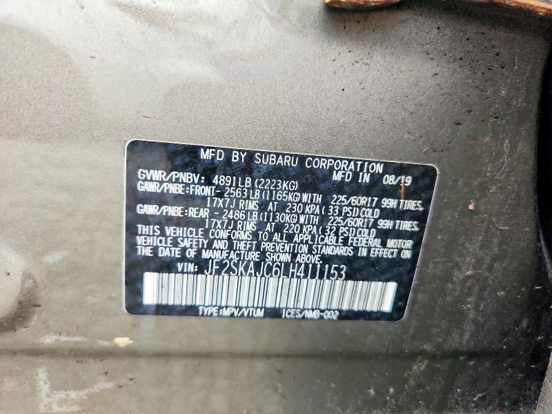Aukcja sprzedaży 2020 Subaru Forester, vin: JF2SKAJC6LH411153, numer aukcji: 61771246