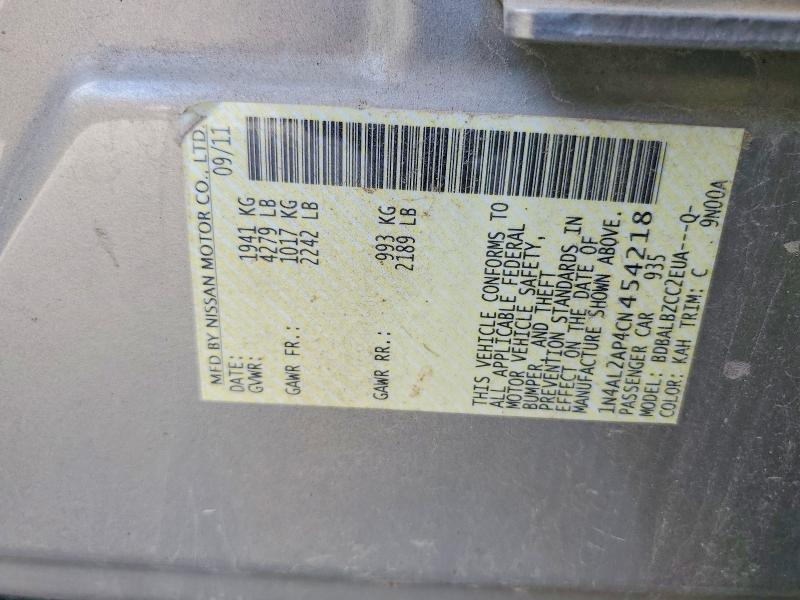 60935516 :رقم المزاد ، 1N4AL2AP4CN454218 vin ، 2012 Nissan Altima مزاد بيع