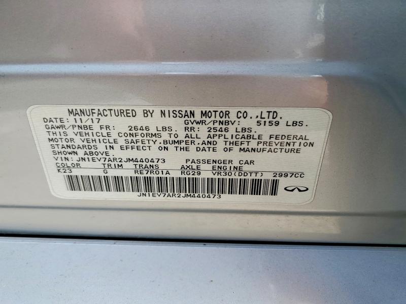 Продаж на аукціоні авто 2018 Infiniti Q50, vin: JN1EV7AR2JM440473, номер лоту: 60427166