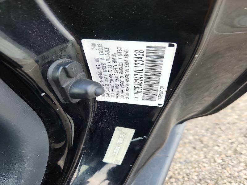 2000 Honda Civic მანქანა იყიდება აუქციონზე, vin: 1HGEJ8247YL120438, აუქციონის ნომერი: 61672296