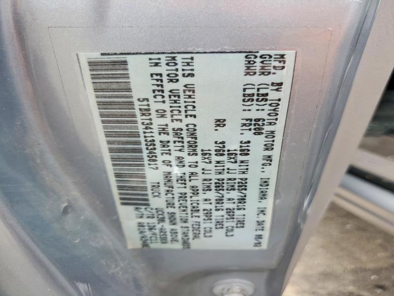 62838086 :رقم المزاد ، 5TBRT34113S345017 vin ، 2003 Toyota Tundra مزاد بيع