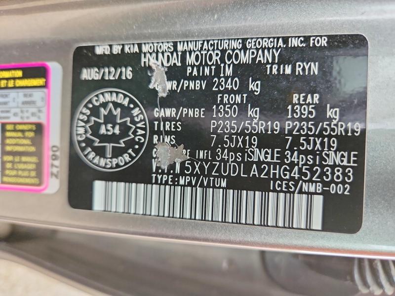 Продажа на аукционе авто 2017 Hyundai Santa Fe Sport, vin: 5XYZUDLA2HG452383, номер лота: 59851256