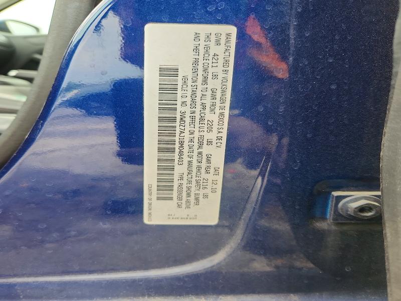 Продажа на аукционе авто 2011 Volkswagen Jetta, vin: 3VWDZ7AJ1BM048403, номер лота: 59665186