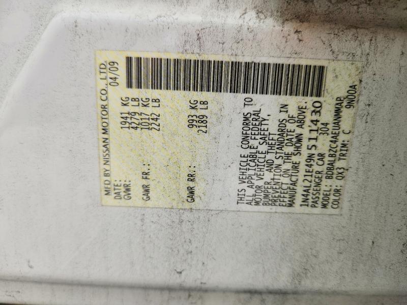 Продажа на аукционе авто 2009 Nissan Altima, vin: 1N4AL21E49N511430, номер лота: 60958036